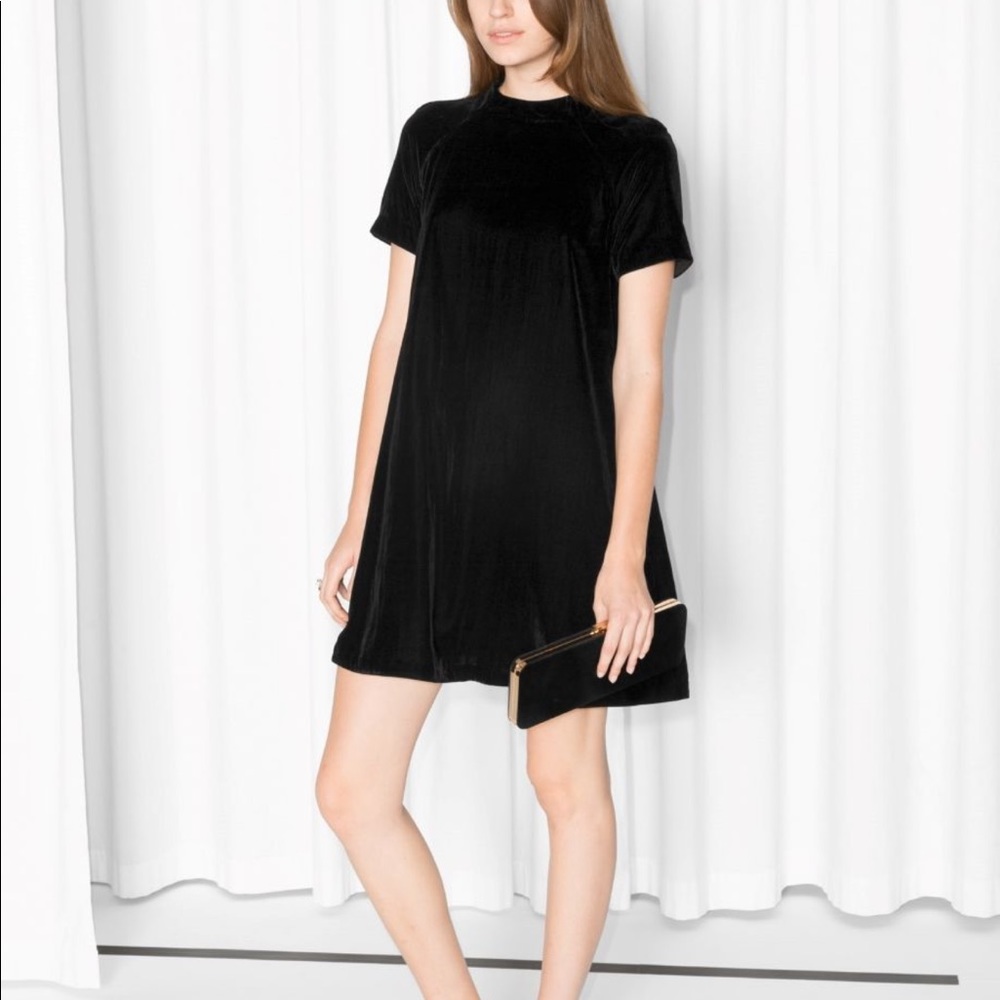 Velvet Black Shift Dress